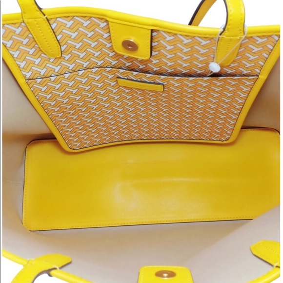 Tory Burch Large Yellow Tzag Leather Tote … - Picture 4 of 6